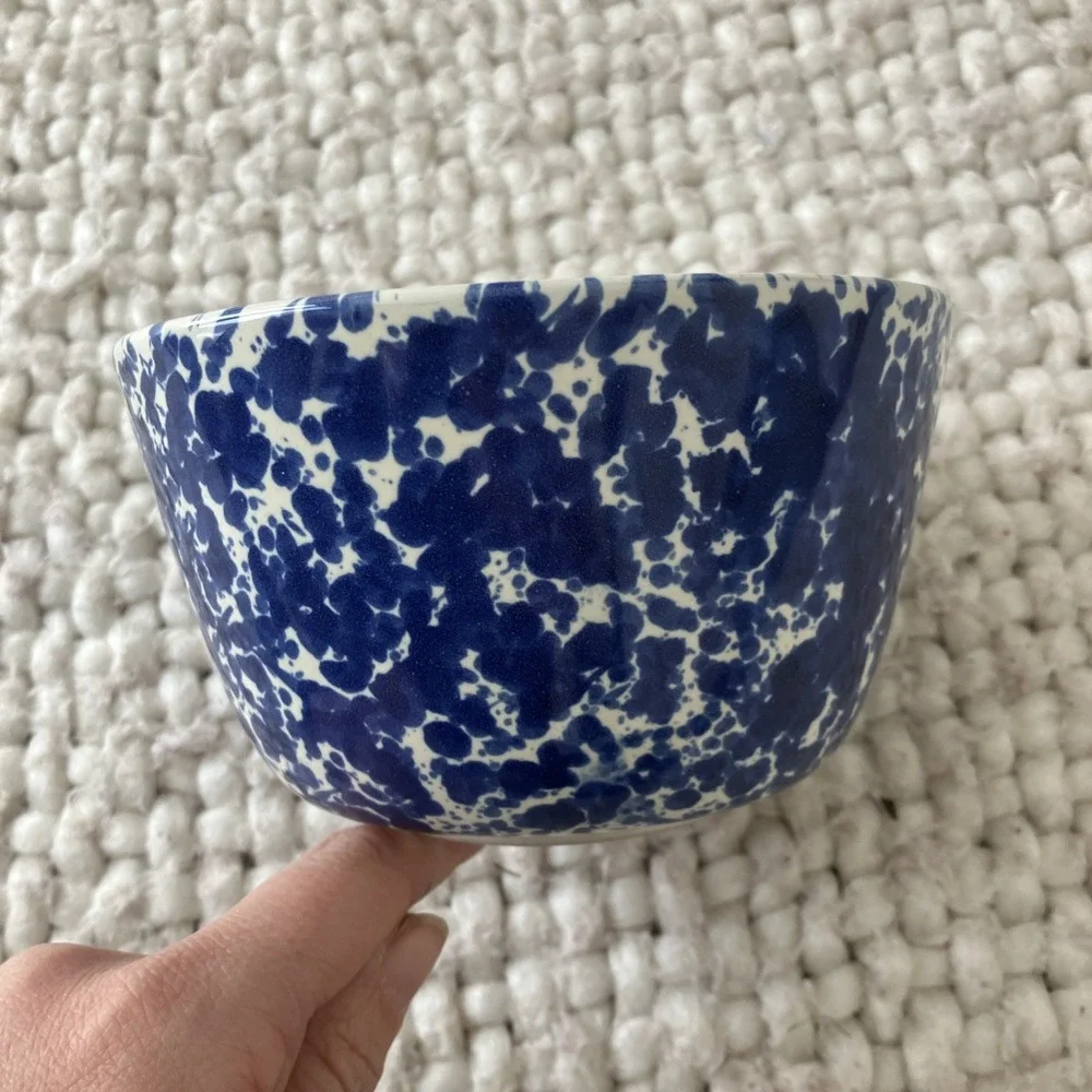 Pottery‎ Barn Sponge Ware Pottery Bowl Spatterware Farmhouse Chip